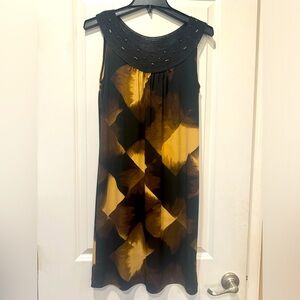 Dana Buchman brown and black floral dress size xs